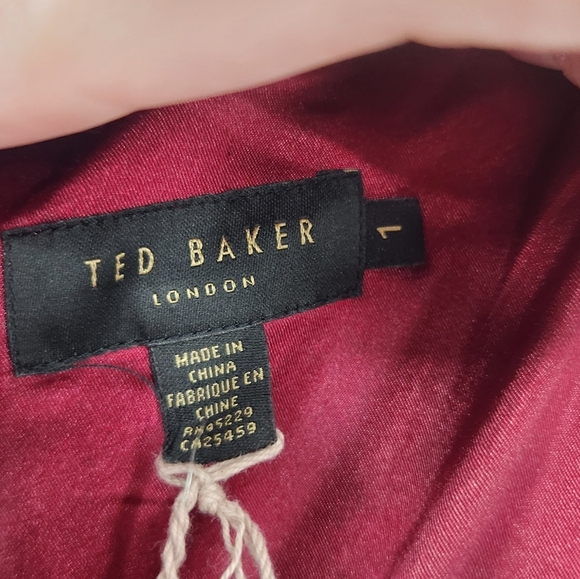 Ted‎ Baker Dress Kandal Midi High Low Fit and Flare in Burgundy 1 XS - Picture 3 of 7